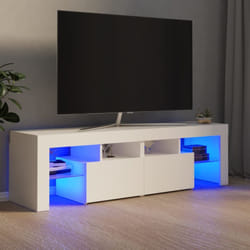 vidaXL Meuble TV avec lumières LED Blanc 140x36,5x40 cm