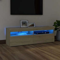 Vidaxl - Meuble tv avec lumières led chêne sonoma 120x35x40 cm