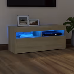 Avec un design à la fois tendance et pratique, ce meuble TV avec éclairage LED deviendra certainement un point central de vot ...
