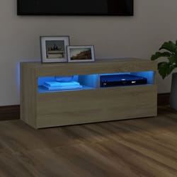 Vidaxl - Meuble tv avec lumières led chêne sonoma 90x35x40 cm