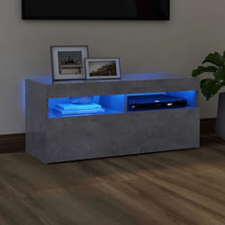 Vidaxl - Meuble tv avec lumières led gris béton 90x35x40 cm