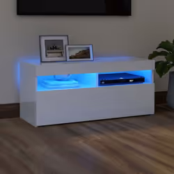 Avec un design à la fois tendance et pratique, ce meuble TV avec éclairage LED deviendra certainement un point central de vot ...