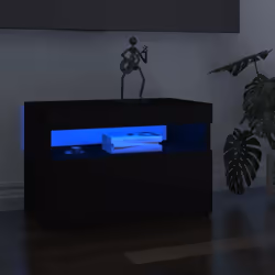 Avec un design à la fois tendance et pratique, ce meuble TV avec éclairage LED deviendra certainement un point central de vot ...