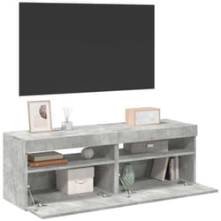 Vidaxl - Meubles tv avec lumières led 2 pcs gris béton 60x35x40 cm