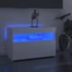 vidaXL Meubles TV avec lumières LED 2 pcs blanc brillant 60x35x40 cm - TU