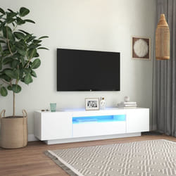 Vidaxl - Meuble tv avec lumières led blanc 160x35x40 cm