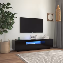 Description générale Avec un design à la fois tendance et pratique, ce meuble TV avec éclairage LED deviendra un point centra ...