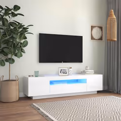 Description générale Avec un design à la fois tendance et pratique, ce meuble TV avec éclairage LED deviendra certainement un ...