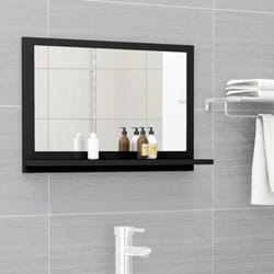 Vidaxl - Miroir de salle de bain Noir 60x10,5x37 cm Bois d'ingénierie