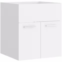 Avec cette armoire d'évier, vous pouvez créer un espace de rangement supplémentaire pour votre salle de bain avec un aspect r ...