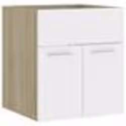 vidaXL Armoire d'évier Blanc et chêne sonoma Bois d’ingénierie
