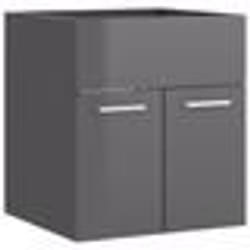 vidaXL Armoire d'évier Gris brillant 41x38,5x46 cm Bois d’ingénierie