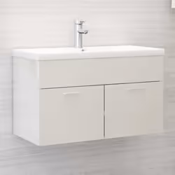 vidaXL Armoire d'évier Blanc brillant 80x38,5x46 cm Bois d’ingénierie - TU