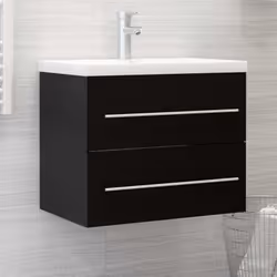 Avec cette armoire d'évier, vous pouvez créer un espace de rangement supplémentaire pour votre salle de bain avec un aspect r ...