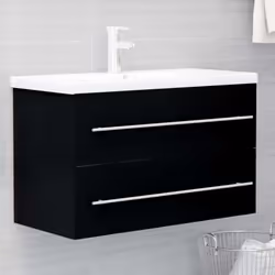 Avec cette armoire d'évier, vous pouvez créer un espace de rangement supplémentaire pour votre salle de bain avec un aspect r ...