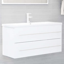 Armoire d'évier Blanc 100x38,5x48 cm Bois d'ingénierie Vidaxl