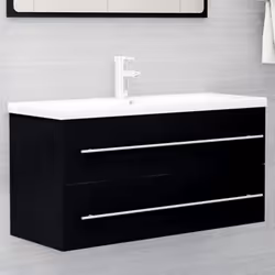 Avec cette armoire d'évier, vous pouvez créer un espace de rangement supplémentaire pour votre salle de bain avec un aspect r ...