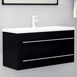 Armoire d'évier Noir 100x38,5x48 cm Bois d'ingénierie Vidaxl