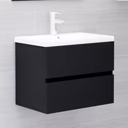 Avec cette armoire d'évier, vous pouvez créer un espace de rangement supplémentaire pour votre salle de bain avec un aspect r ...