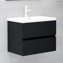 Vidaxl - Armoire d'évier Noir 60x38,5x45 cm Bois d'ingénierie