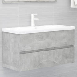 Vidaxl - Armoire d'évier Gris béton 90x38,5x45 cm Aggloméré