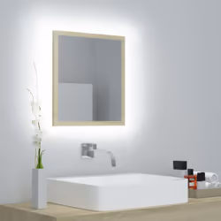 Ajoutez une touche d’aspect esthétiquement agréable dans votre salle de bain avec ce miroir à LED, qui ajoute un style contem ...