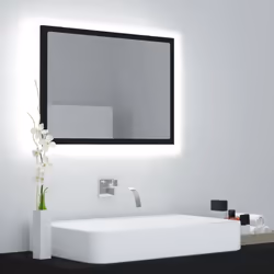 Ajoutez une touche d’aspect esthétiquement agréable dans votre salle de bain avec ce miroir à LED, qui ajoute un style contem ...