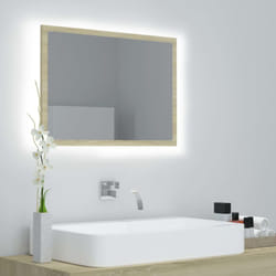 Vidaxl - Miroir led de salle de bain Chêne sonoma 60x8,5x37 cm Acrylique