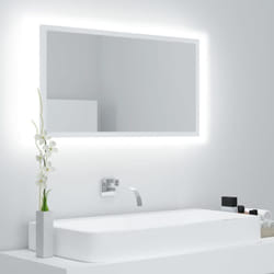 vidaXL Miroir à LED de salle de bain Blanc 80x8,5x37 cm Acrylique