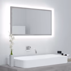Ajoutez une touche d’aspect esthétiquement agréable dans votre salle de bain avec ce miroir à LED, qui ajoute un style contem ...