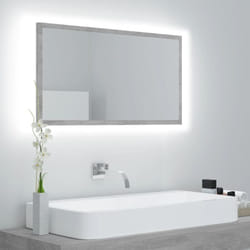 Vidaxl - Miroir à led de salle de bain Gris béton 80x8,5x37 cm Acrylique