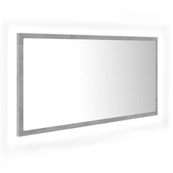 Vidaxl - Miroir à led de salle de bain Gris béton 90x8,5x37 cm Acrylique