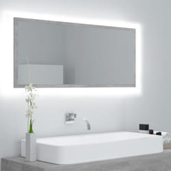 Vidaxl - Miroir à led de salle de bain Gris béton 100x8,5x37cm Acrylique