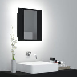 Vidaxl - Armoire à miroir de salle de bain led Noir 40x12x45cm Acrylique