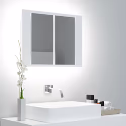 Ajoutez une touche d’aspect esthétiquement agréable dans votre salle de bain avec cette armoire à miroir à LED, qui ajoute un ...
