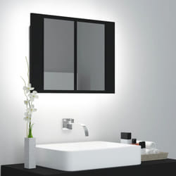 Vidaxl - Armoire à miroir de salle de bain led Noir 60x12x45 Acrylique