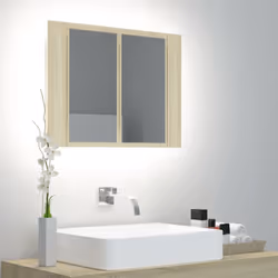 Ajoutez une touche d’aspect esthétiquement agréable dans votre salle de bain avec cette armoire à miroir à LED, qui ajoute un ...