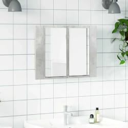 vidaXL Armoire de salle de bain à miroir LED Gris béton Acrylique