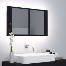 Ajoutez une touche d'aspect esthétiquement agréable dans votre salle de bain avec cette armoire à miroir à LED, qui ajoute un ...