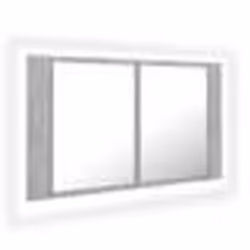 vidaXL Armoire de salle de bain à miroir LED Gris béton Acrylique - TU