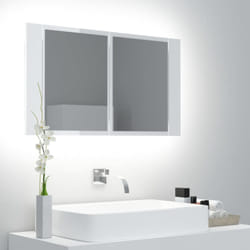 Vidaxl - Armoire à miroir de bain à led Blanc brillant Acrylique