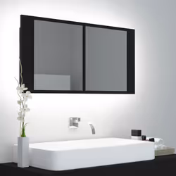 Ajoutez une touche d’aspect esthétiquement agréable dans votre salle de bain avec cette armoire à miroir à LED, qui ajoute un ...