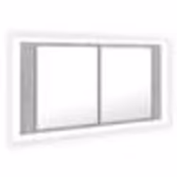 vidaXL Armoire de salle de bain à miroir LED Gris béton Acrylique - TU