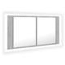 vidaXL Armoire de salle de bain à miroir LED Gris béton Acrylique - TU
