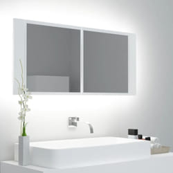 Vidaxl - Armoire salle de bain à miroir led Blanc 100x12x45 cm Acrylique