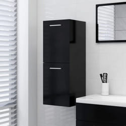 Vidaxl - Armoire de salle de bain Noir 30x30x80 cm Bois d'ingénierie