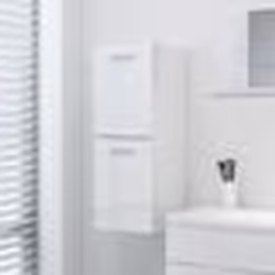 vidaXL Armoire de salle de bain Blanc brillant Bois d’ingénierie - TU