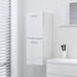vidaXL Armoire de salle de bain Blanc brillant Bois d’ingénierie - TU