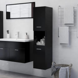 Vidaxl - Armoire de salle de bain Noir 30x30x130 cm Bois d'ingénierie