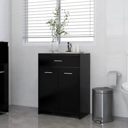 Vidaxl - Armoire de salle de bain noir 60x33x80 cm bois d'ingénierie